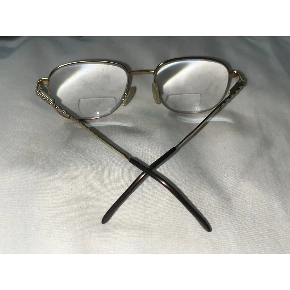 Vintage 80's Matte Gold Montreaux Premiere Aviator Pilot Eyeglasses 54-18-140